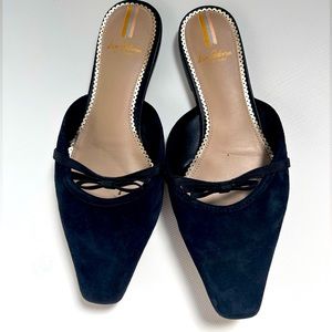 Sam Edelman Suede Buckle Mules Carol in Black